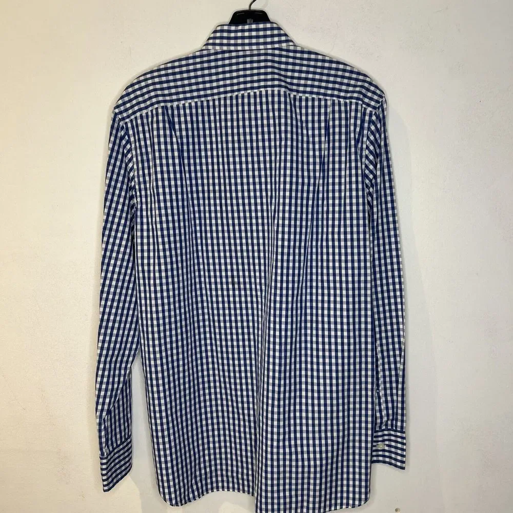 Men's J.Crew Performance Shirt Blue White‎ Sz M